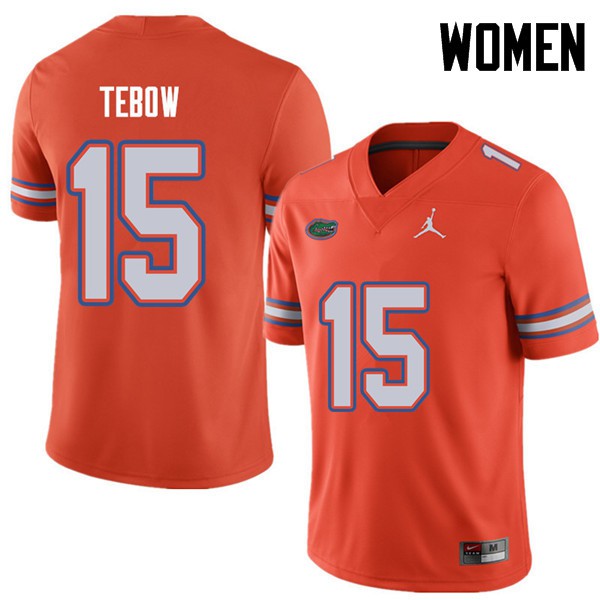 Jordan Brand Women #15 Tim Tebow Florida Gators College Football Jersey Orange